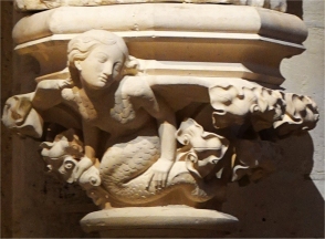 Closesup of Mermaid in Notre Dame of Paris